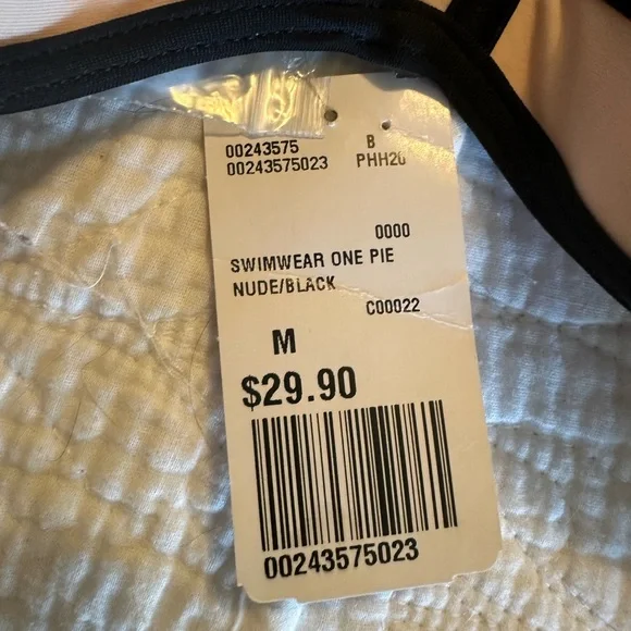 Stylish light beige and black One Piece Swimsuit - removable straps - Picture 3 of 6